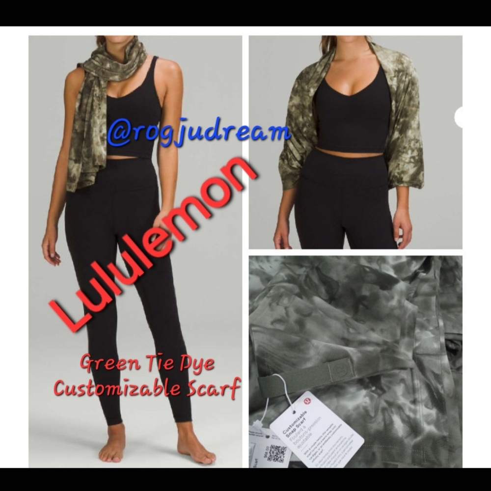 NEW Lululemon Customizable Snap Scarf Green Tie Dye